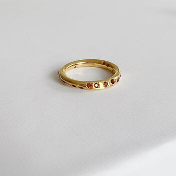 Garnet Angled 18k Gold Plated Vermeil Ring, 3 of 6