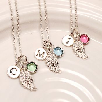 Angel Wing Birthstone Necklace, 5 of 12