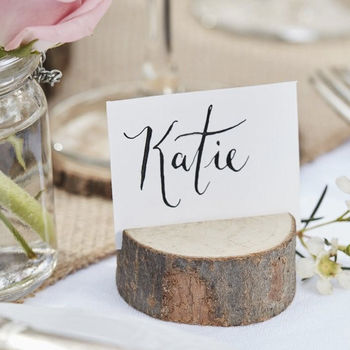 Wooden Tree Stump Place Card Holders, 2 of 2