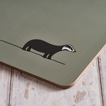 Woodland Collection Placemats, Mixed Set Of Four, 2 of 9