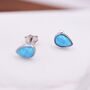 Sterling Silver Opal Droplet Stud Earrings, thumbnail 4 of 12
