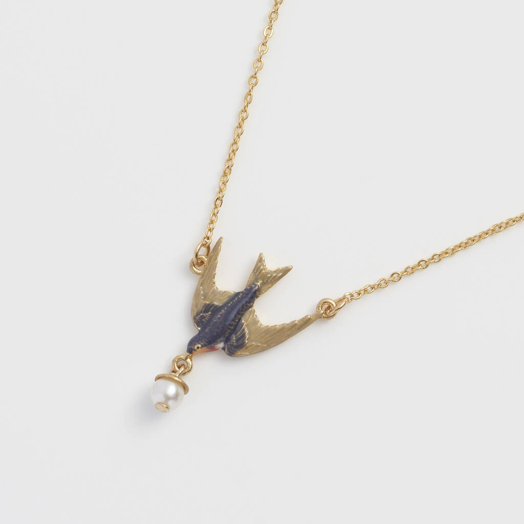 Swallow And Pearl Necklace, 1 of 9