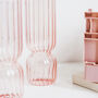 Hanne Pink Clear Tall Ribbed Flower Vase, thumbnail 2 of 2