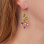 Amethyst Green Peridot Gold Plated Silver Drop Earrings, thumbnail 7 of 11