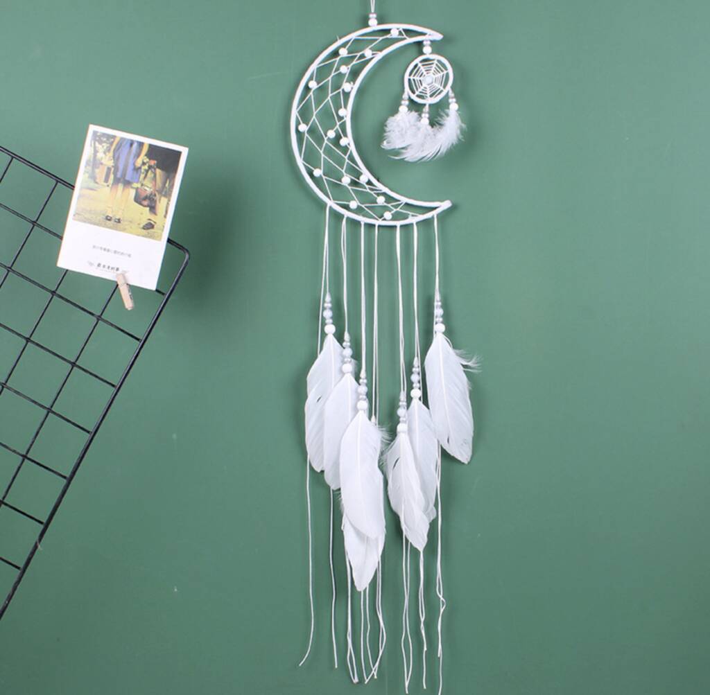 Moon Dream Catcher Gift For Girl's Room Deco For New Born Baby, 1 of 5