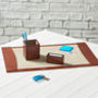Personalised Suffolk Leather Desk Set Two Colours, thumbnail 2 of 12
