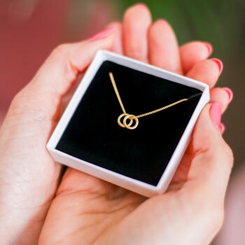 Two Dainty Circles Necklace Sterling Silver, 2 of 8