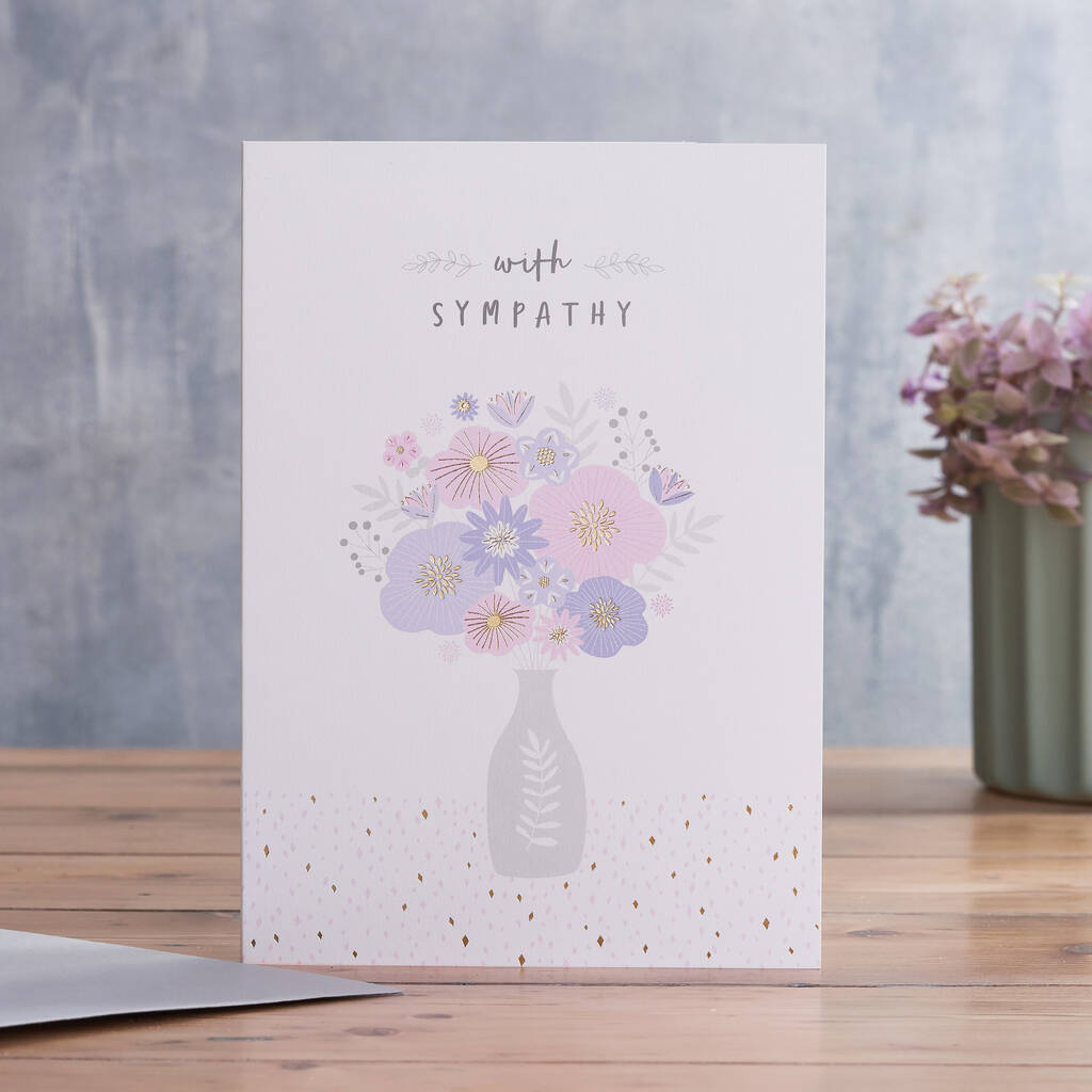 Sympathy Card With Floral Illustration