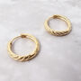 18k Gold Vermeil Plated Small Twisted Hoops, thumbnail 1 of 5