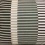 Combed Stripe Cushion, Black + White, thumbnail 3 of 4