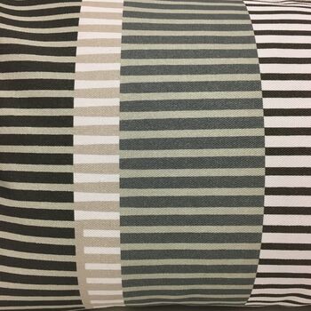 Combed Stripe Cushion, Black + White, 3 of 4