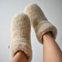 Helsinki Merino Wool Slippers Boots In Beige, thumbnail 7 of 9