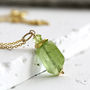 Raw Peridot Pendant Necklace In Silver Or Gold, thumbnail 3 of 8