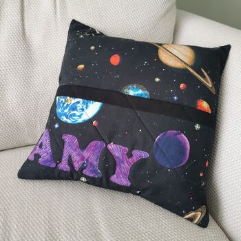 Personalised Kids Reading Book Cushion With Pocket, 4 of 12