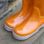 Large Sunset Orange Personalised Welly Boots Planter, thumbnail 5 of 10