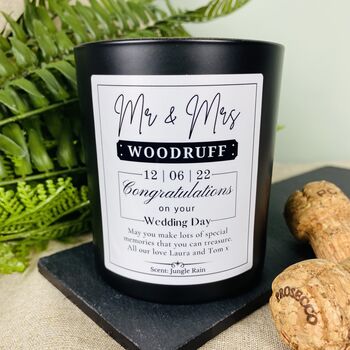 Personalised Couples Mr And Mrs Wedding Day Candle, 3 of 11