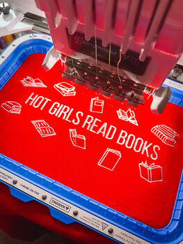Hot Girls Read Books Embroidered Crewneck Sweatshirt, 4 of 4