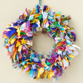 Recycled Sari Wreath, 3 of 5