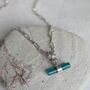 The T Bar Green Onyx Necklace, Silver, thumbnail 1 of 8