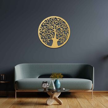 Wooden Mystery Tree Of Life Round Home Room Wall Art, 6 of 10