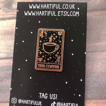 The Coffee Tarot Card Enamel Pin, 6 of 9