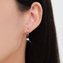 Sterling Silver Magpie Enamel Huggie Hoop Earrings, thumbnail 5 of 9