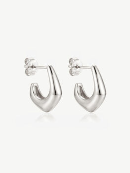 Gold Or Silver Sculptural Hoop Earrings, 6 of 6