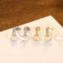 Round Shell Cz Sterling Silver Stud Earrings, thumbnail 6 of 7