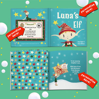 Personalised Elf Children's Christmas Story Book, 2 of 10