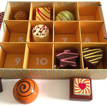 Wooden Chocolate Box, 12 Piece Play Food Set With Box, 9 of 9