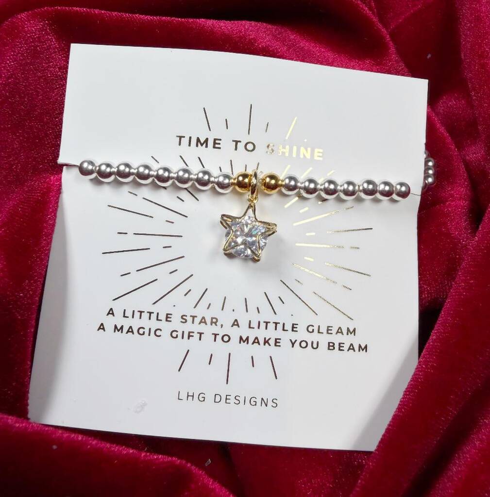 Time To Shine Star Charm Bracelet Gift, 1 of 5