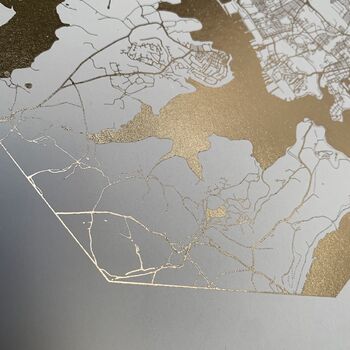 Personalised Geometric Metallic Map Print, 2 of 9