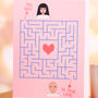 Personalised Love Maze Valentine's Portrait Card, thumbnail 3 of 4