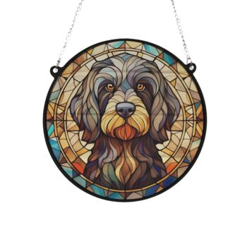 Cockapoo Black Stained Glass Effect Suncatcher, 3 of 6