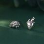 Sterling Silver Anatomical Brain And Heart Asymmetric Stud Earrings, thumbnail 1 of 12