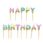 Pastel 'Happy Birthday' Cake Candles, thumbnail 1 of 3