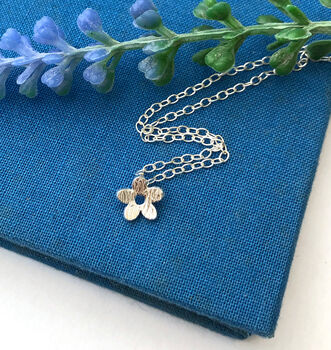 Sterling Silver Tiny Flower Thank You Teacher Necklace, 9 of 9