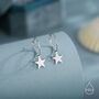 Sterling Silver Very Minimalist Star Hoop Earrings, thumbnail 7 of 11