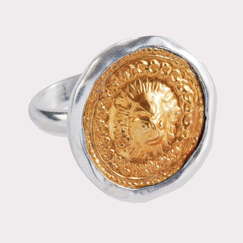 Sun God Ring Gold Plated, 3 of 3