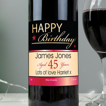 Personalised Happy Birthday Red Wine, 2 of 5