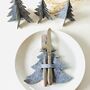 Eco Christmas Tree Cutlery Holder Set, thumbnail 1 of 8