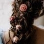 Pippa Dried Straw Flower Wedding Bridal Hair Pins, thumbnail 4 of 6