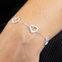Adjustable Sterling Silver Open Heart Bracelet, thumbnail 1 of 7