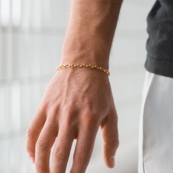 Stainless Steel Rolo Chain Bracelet For Men, 5 of 9