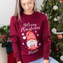 Personalied Gnome Christmas Sweatshirt, thumbnail 2 of 2