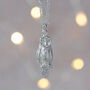 Barn Owl Silver Necklace, thumbnail 5 of 8