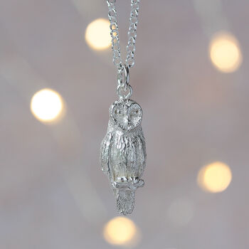 Barn Owl Silver Necklace, 5 of 8