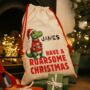 Personalised Christmas Sack Roasome Christmas Dinosaur Design, thumbnail 3 of 5