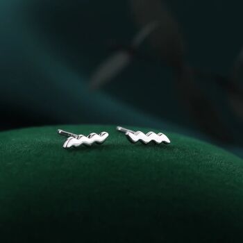 Extra Tiny Zigzag Stud Earrings In Sterling Silver, 2 of 12