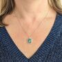 The Rectangle Emerald Sterling Silver Necklace, thumbnail 3 of 7
